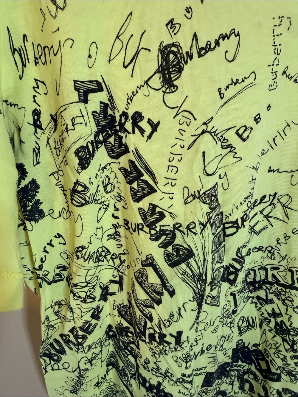 Burberry Neon Yellow Graphic Tee - Picture 3 of 6